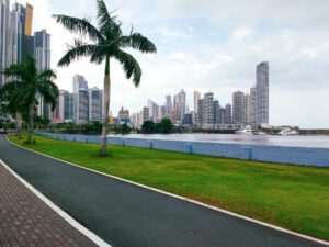 Promenade along the bay of Panama City