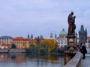 Charles Bridge Crosses the Vltava river